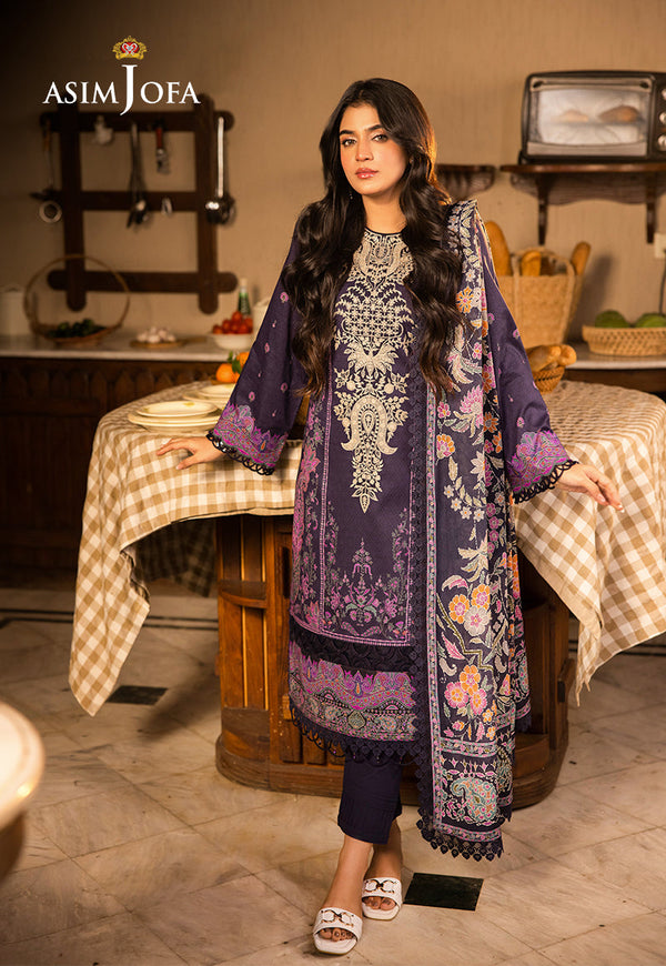 AJUBJ-07 PRINTED EMBROIDERED LAWN 3 PC