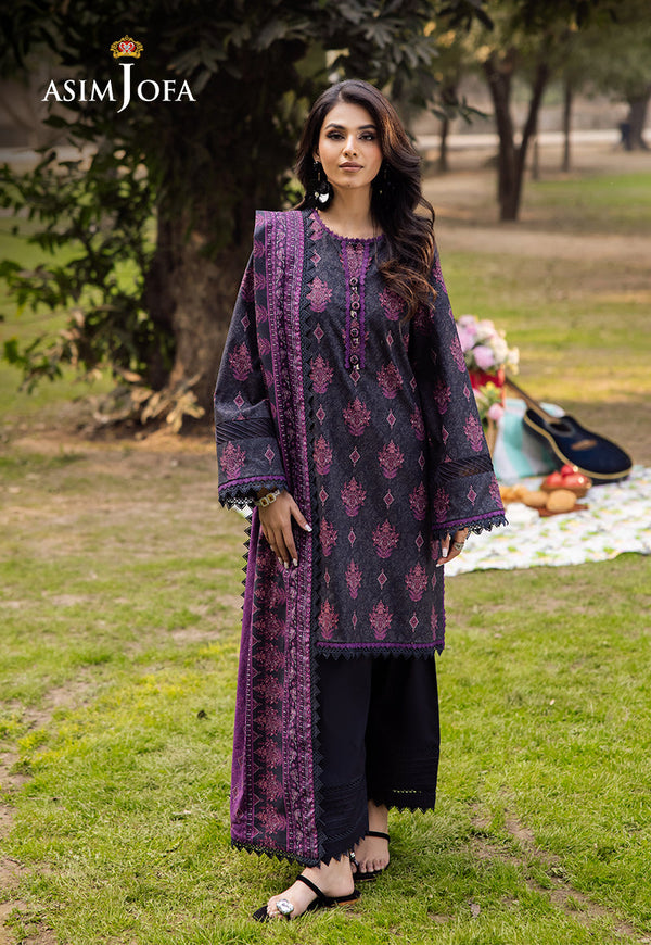 AJUBJ-24 PRINTED LAWN 3 PC