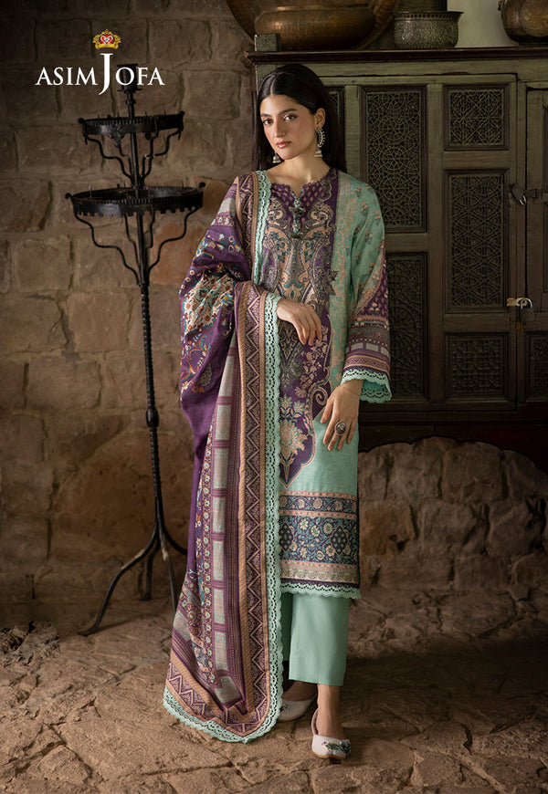 AJUWD-57 PRINTED KHADDAR STITCHED 3 Pcs