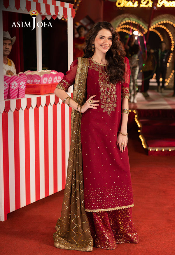 AJLF-04 EMBROIDERED CHIFFON 3 PCS