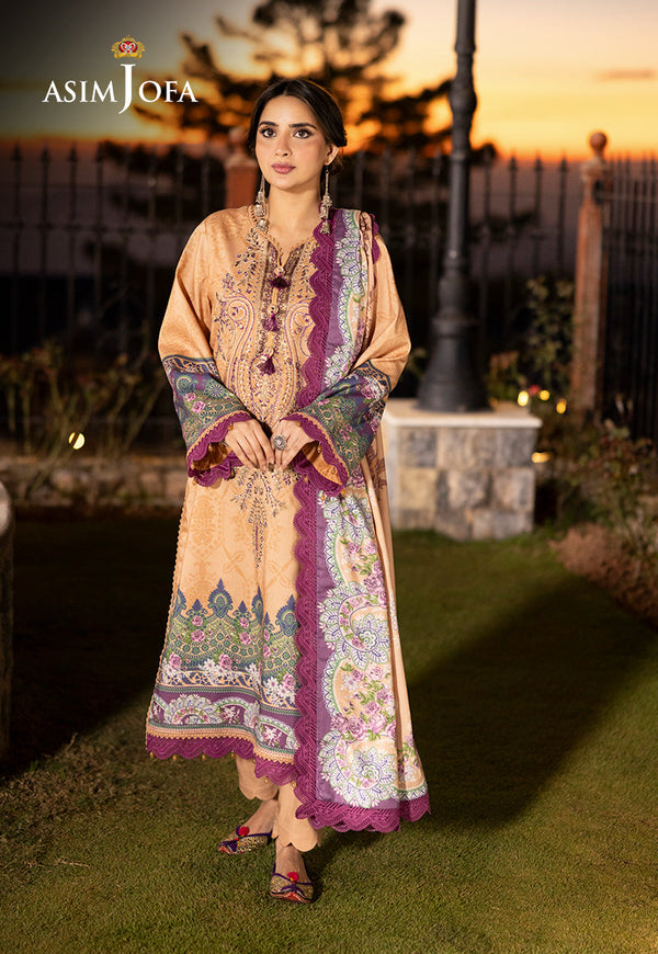 AJUWD-19 EMBROIDERED STITCHED 3 PCS