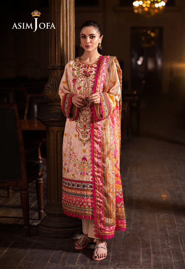 AJUBJ-02 PRINTED EMBROIDERED LAWN 3 PC