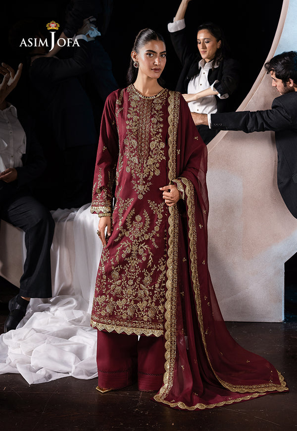 AJLF-02 EMBROIDERED BOSKI SILK 3 PCS