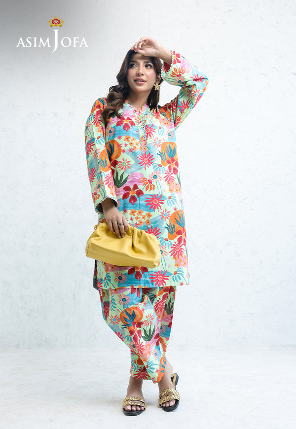 AJPB-203 PRINTED CAMBRIC STITCHED 2PCS-S