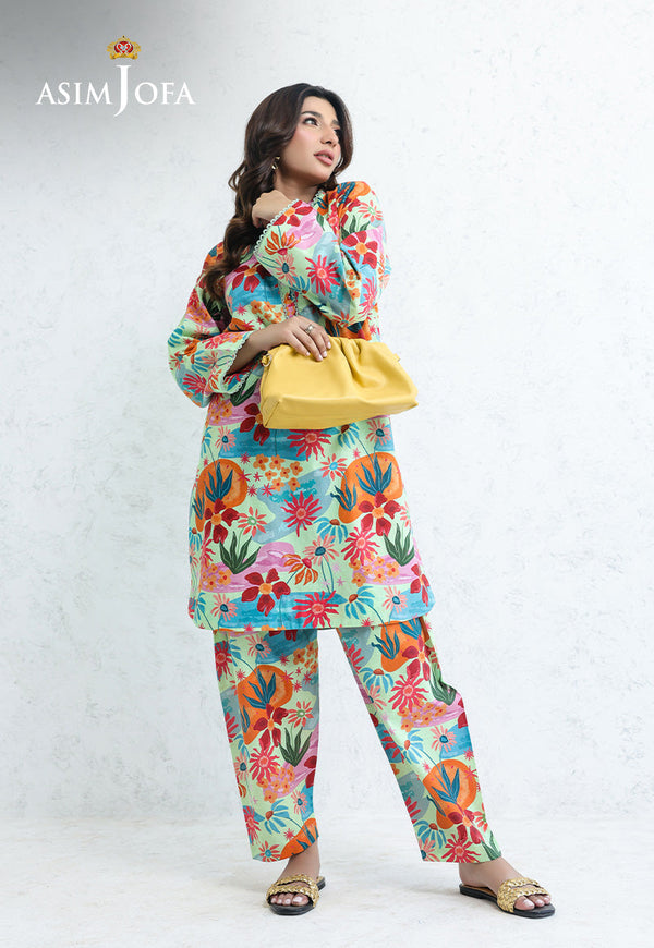 AJPB-203 PRINTED CAMBRIC STITCHED 2PCS-L