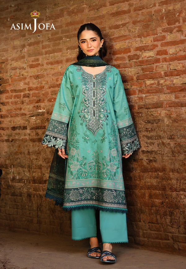AJUBF-23 PRINTED EMBROIDERED LAWN 2 PCS