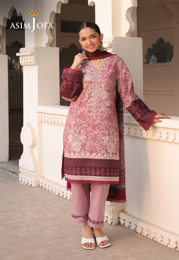 AJUBF-37 PRINTED EMBROIDERED LAWN 3 PCS