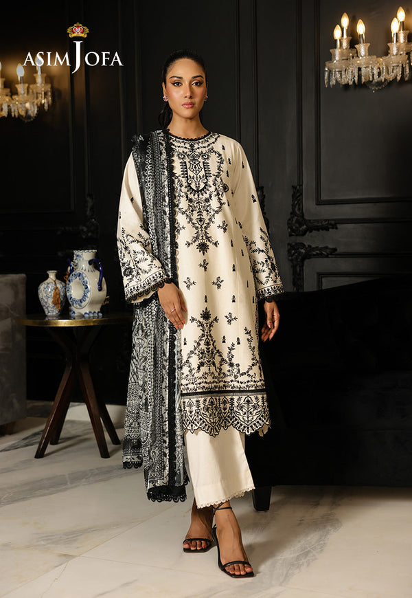 AJMCH-02 EMBROIDERED CAMBRIC UNSTITCHED 3 PCS