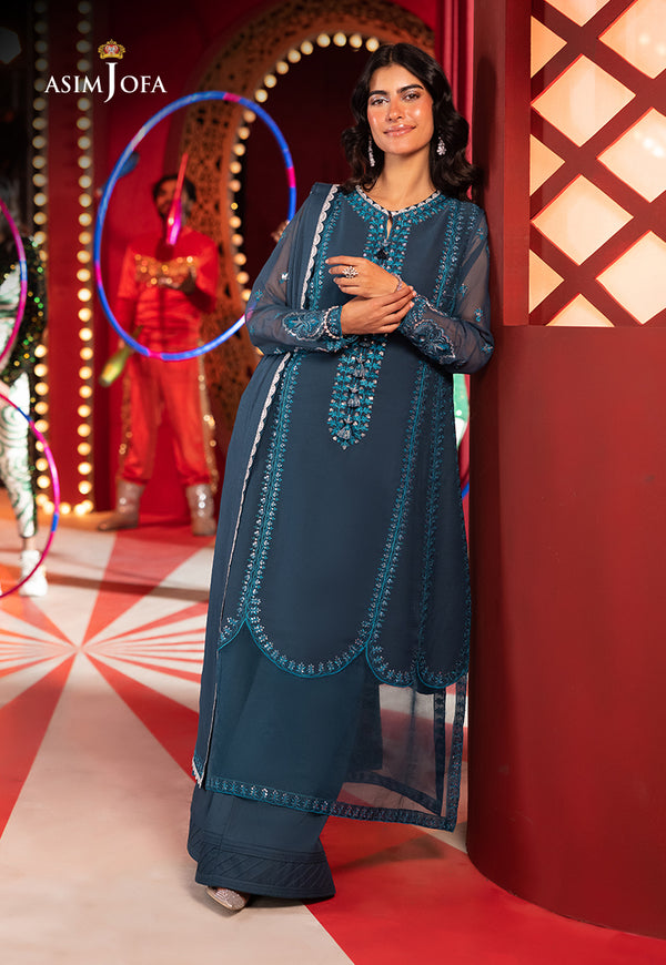 AJLF-14 EMBROIDERED CHIFFON 3 PCS