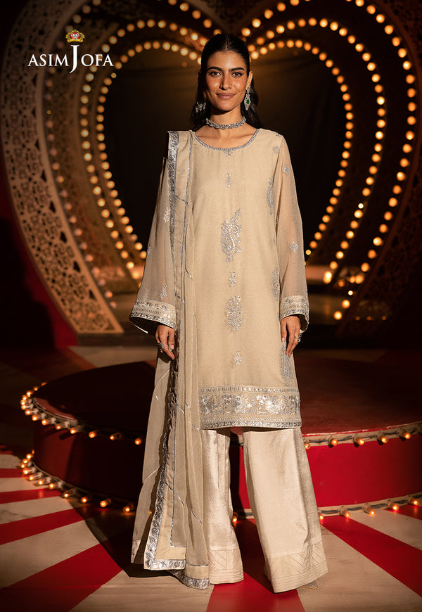 AJLF-09 EMBROIDERED CHIFFON 3 PCS