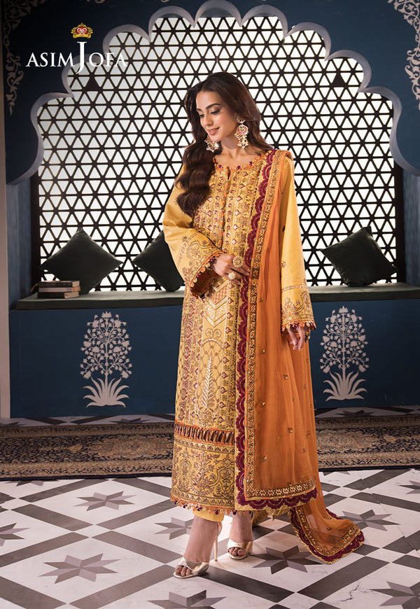 AJFIP-19 EMBROIDERED LAWN STITCHED 3 PCS