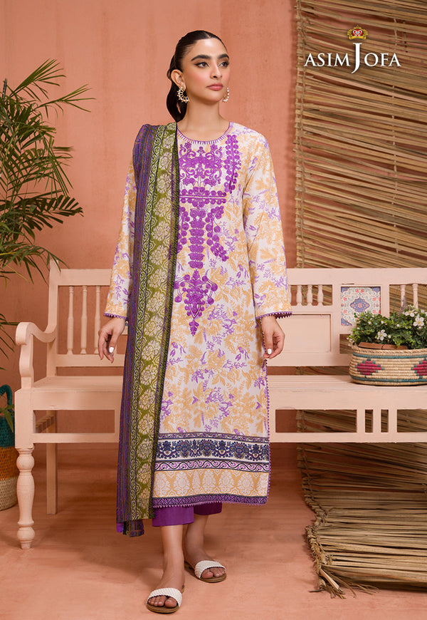 AJGR-09 EMBROIDERED COTTON SILK 2 PCS