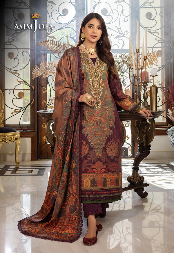 AJIWP-07 PRINTED KHADDAR-STITCHED 3 PCS