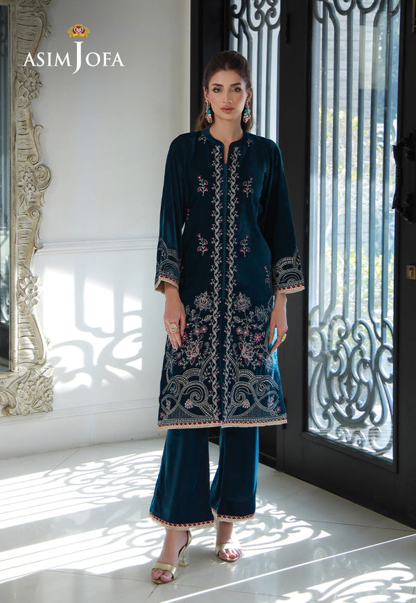 AJVG-09 EMBROIDERED VELVET STITCHED 2PC