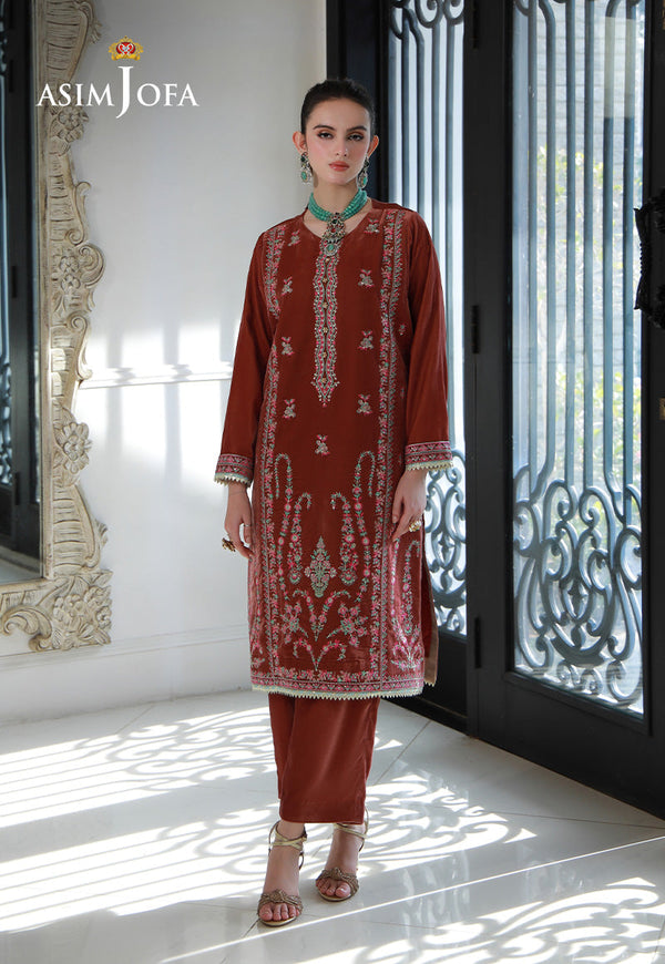 AJVG-04 EMBROIDERED VELVET STITCHED 2PC