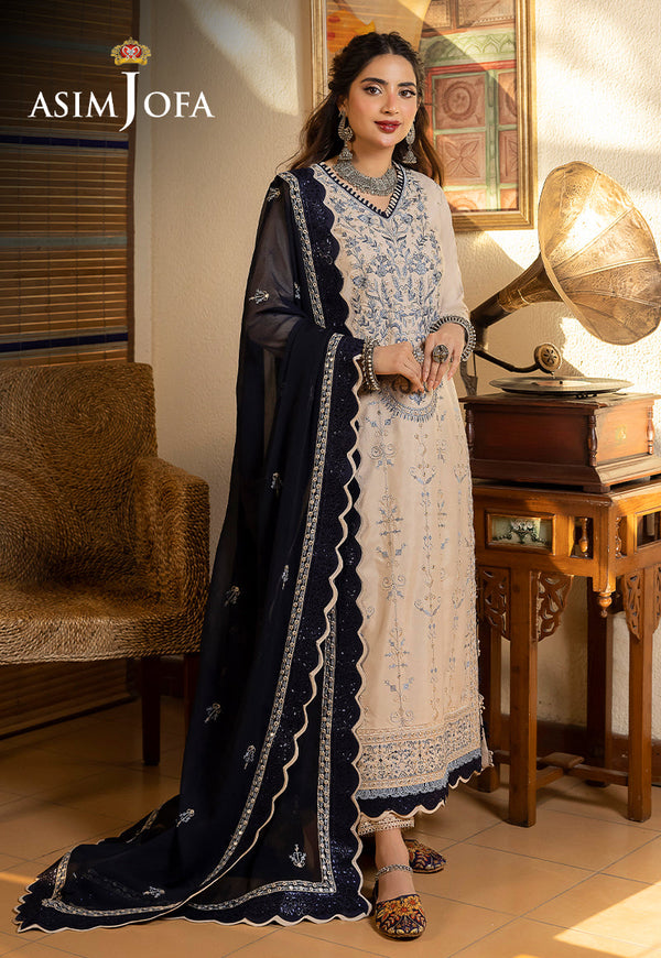 AJSWP-17 EMBROIDERED LAWN SILK STITCHED 3 PCS