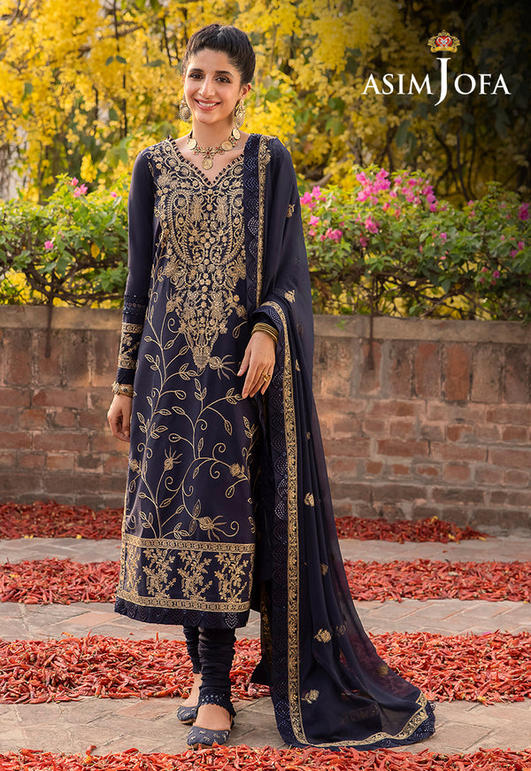 AJSW-15 EMBROIDERED LAWN SILK 3 PCS