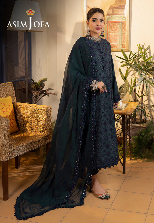 AJSW-24 EMBROIDERED LAWN SILK 3 PCS