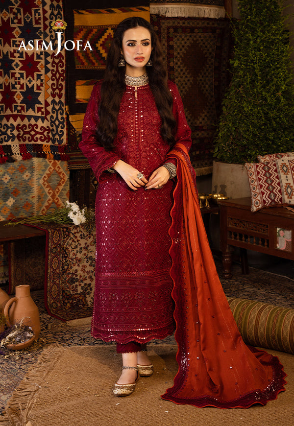 AJKTD-02 EMBROIDERED STITCHED 3 PCS