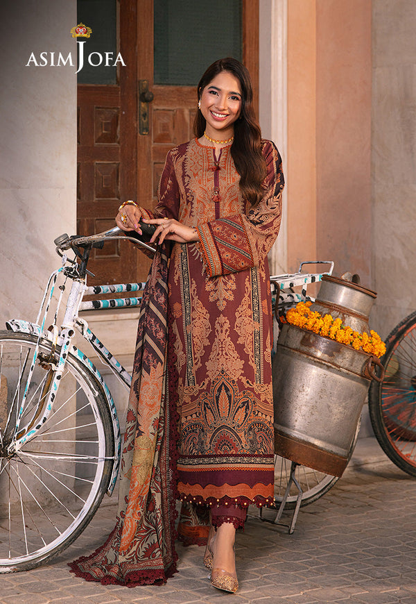 AJARP-24 EMBROIDERED LAWN STITCHED 3 PCS