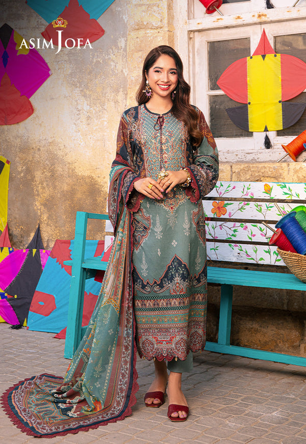 AJARP-01 EMBROIDERED JACQUARD STITCHED 3 PCS