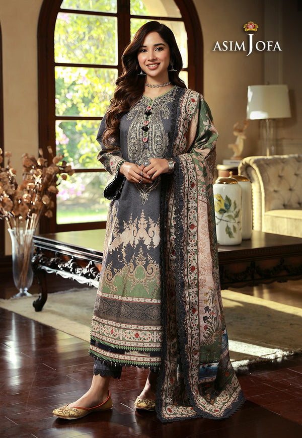 AJAWP-06 EMBROIDERED KARANDI STITCHED 3 PCS