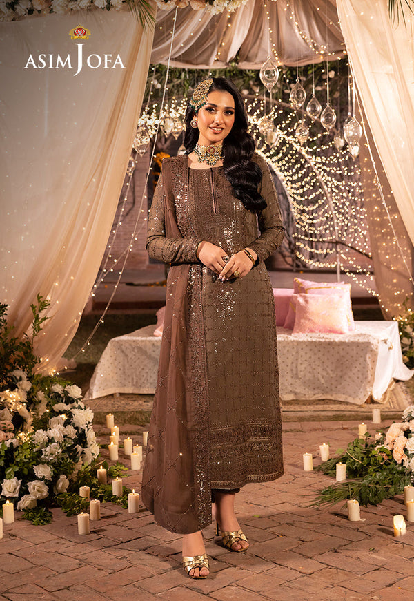 AJDAB-05 EMBROIDERED LAWN SILK STITCHED 3 PCS
