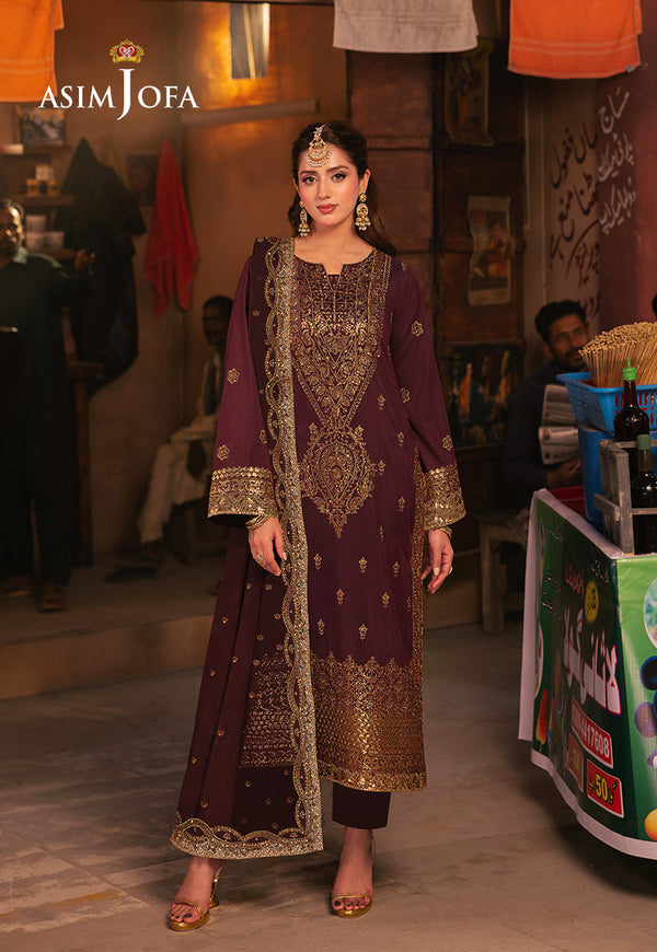 AJKKB-01 EMBROIDERED STITCHED 3 PCS