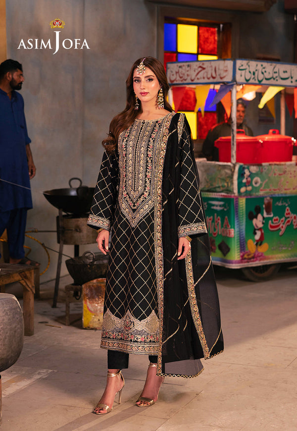 AJKKB-02 EMBROIDERED TWISTED SILK STITCHED 3 PCS