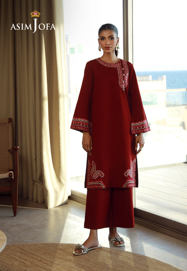 AJPB-136 EMBROIDERED SLUB RIB LAWN 2 PCS L