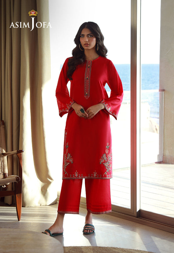 AJPB-139 EMBROIDERED SLUB RIB LAWN 2 PCS XL