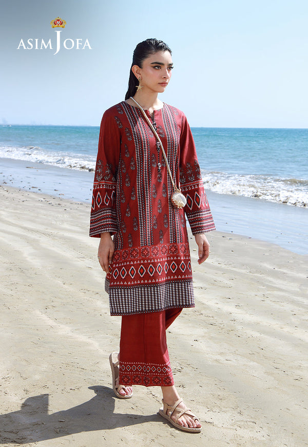 AJPB-141 PRINTED CHECK DOBBY 2 PCS M