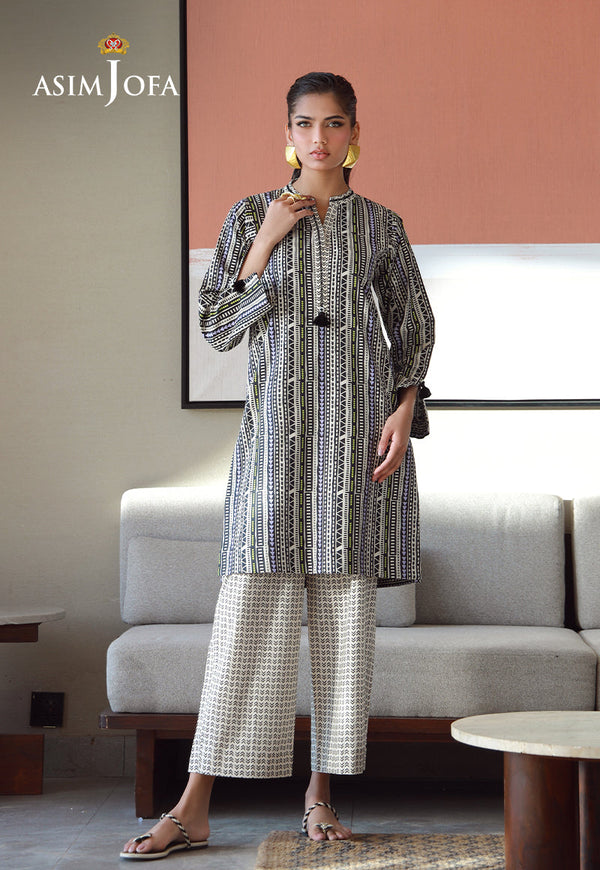 AJPB-142 PRINTED CHECK DOBBY 2 PCS M
