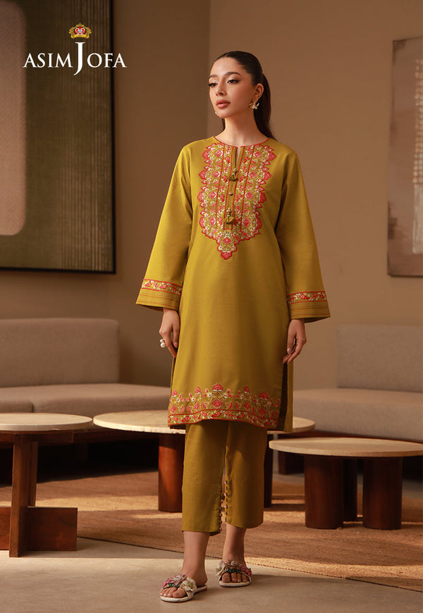 AJPB-146 EMBROIDERED SLUB RIB LAWN 2 PCS M