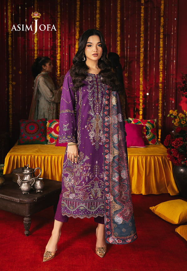 AJRAB-22 EMBROIDERED JACQUARD STITCHED 3 PCS