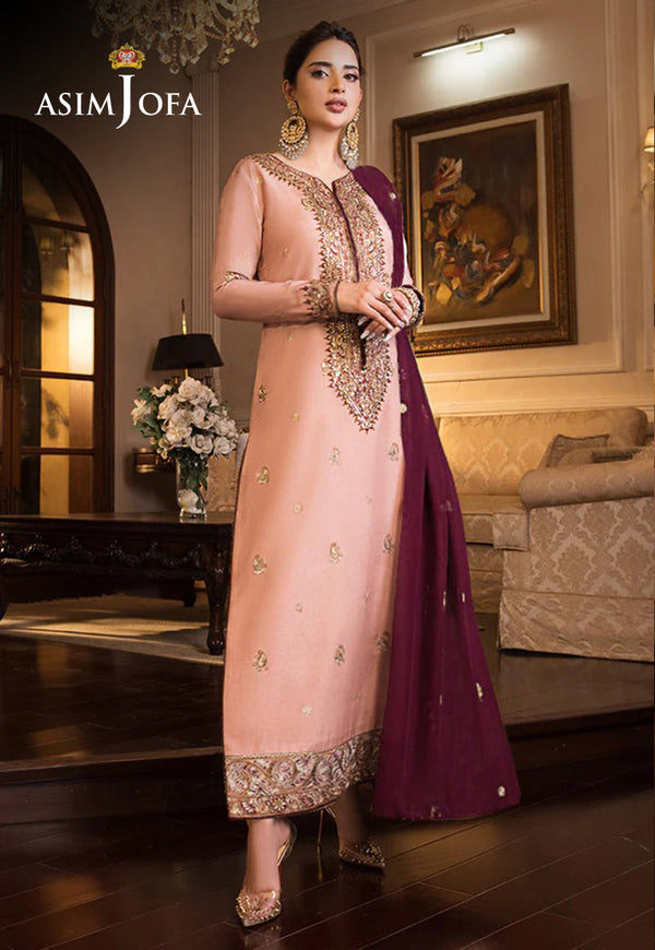 AJSMB-17 EMBROIDERED COTTON SILK STITCHED 3 PCS