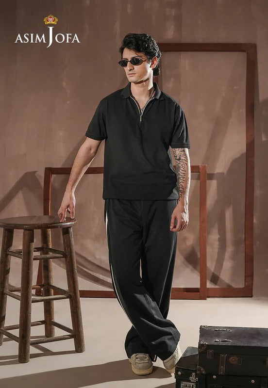 AJMPO-13 ZIPPER POLO T-SHIRT 1 PC-XS