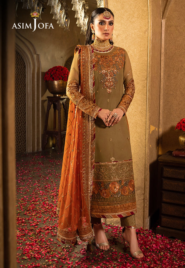 AJVFP-08 EMBROIDERED CHIFFON STITCHED 3 PCS