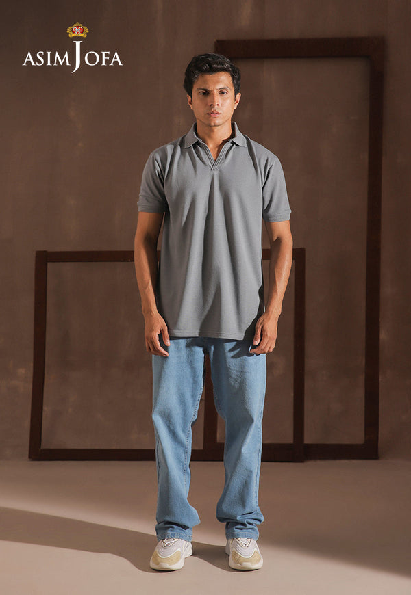 AJMPO-15 ZIPPER POLO T-SHIRT 1 PC-XS