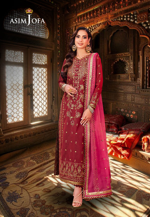 AJMJD-22 EMBROIDERED STITCHED 3 PCS