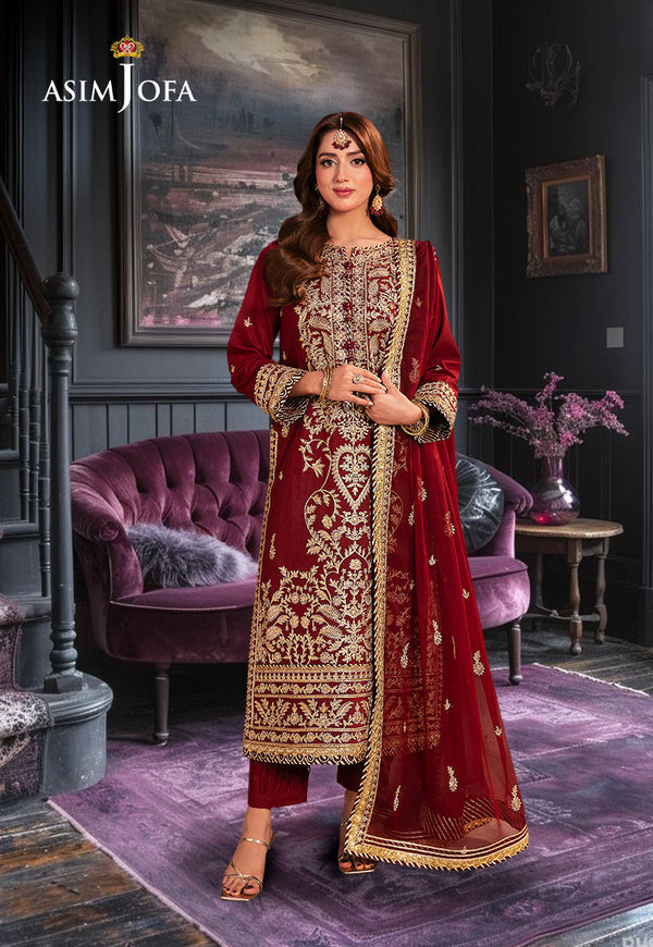 AJKK-20 EMBROIDERED TWISTED SILK 3 PCS